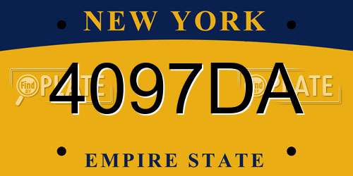 4097DA New York License Plate