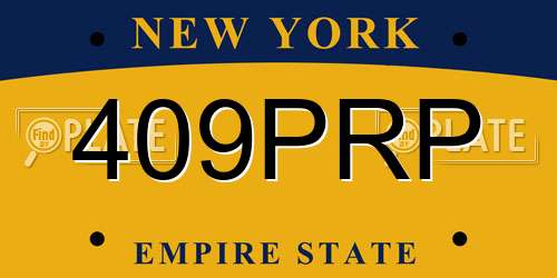 409PRP New York License Plate