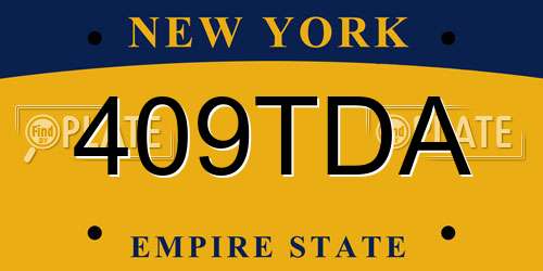 409TDA New York License Plate