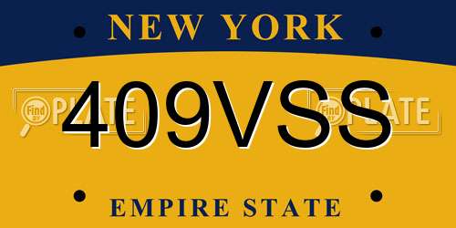 409VSS New York License Plate