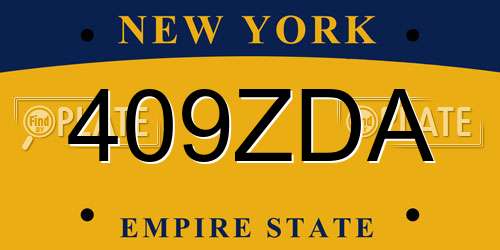 409ZDA New York License Plate
