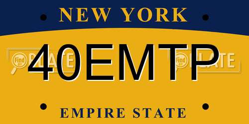 40EMTP New York License Plate