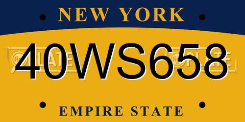 40WS658 New York License Plate