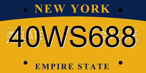 40WS688 New York License Plate