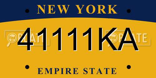 41111KA New York License Plate