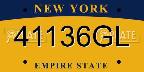 41136GL New York License Plate