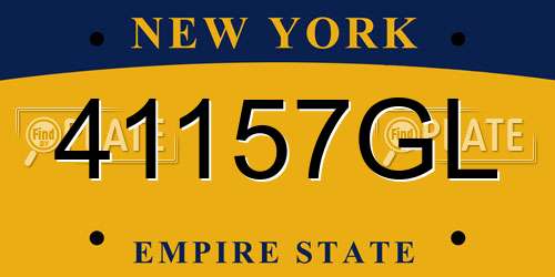 41157GL New York License Plate