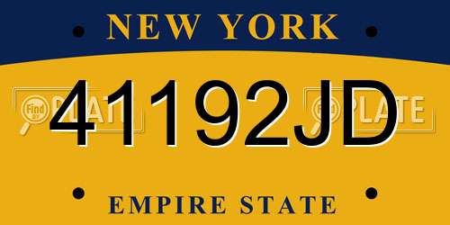 41192JD New York License Plate