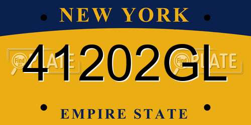 41202GL New York License Plate