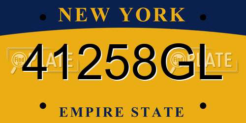 41258GL New York License Plate