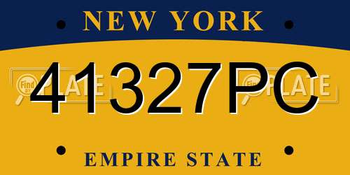41327PC New York License Plate