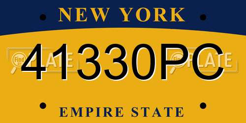 41330PC New York License Plate