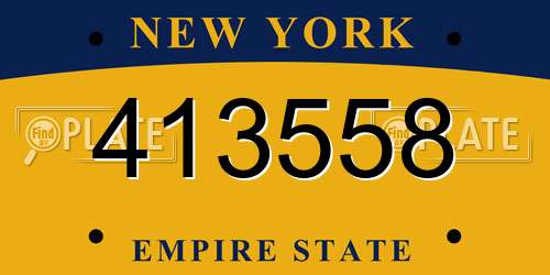 413558 New York License Plate
