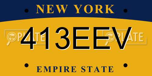 413EEV New York License Plate