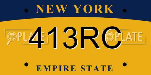 413RC New York License Plate