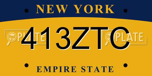 413ZTC New York License Plate