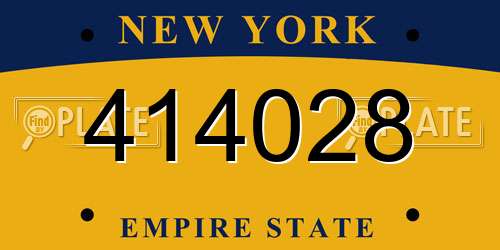 414028 New York License Plate