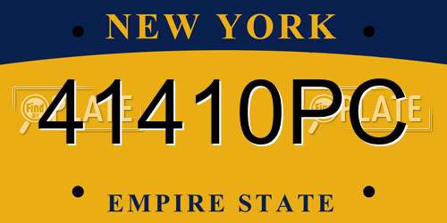 41410PC New York License Plate