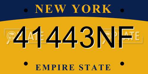 41443NF New York License Plate