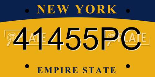 41455PC New York License Plate
