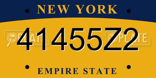 41455Z2 New York License Plate