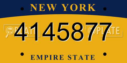 4145877 New York License Plate