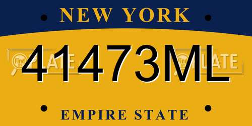 41473ML New York License Plate