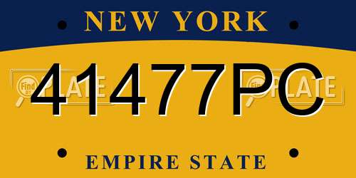 41477PC New York License Plate