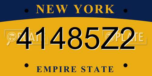 41485Z2 New York License Plate