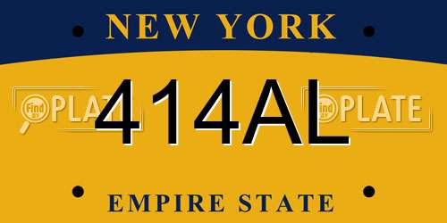 414AL New York License Plate