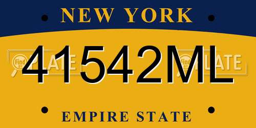 41542ML New York License Plate