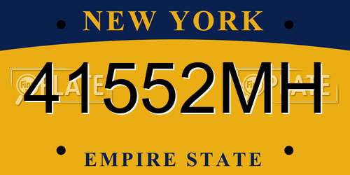 41552MH New York License Plate