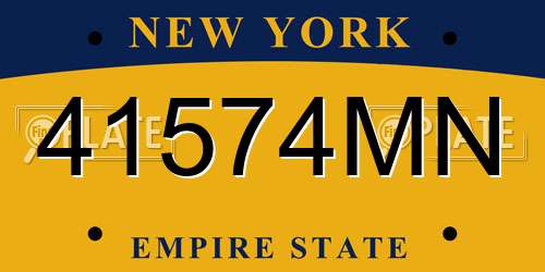 41574MN New York License Plate