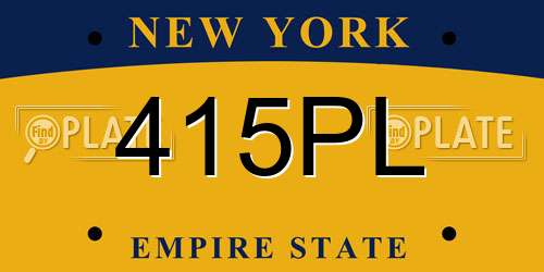 415PL New York License Plate