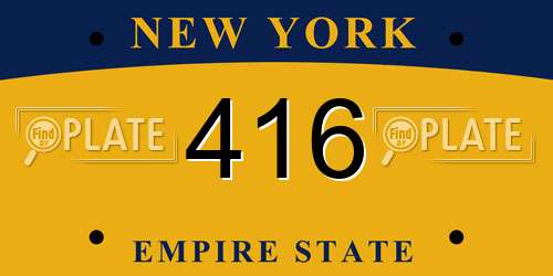 416 New York License Plate