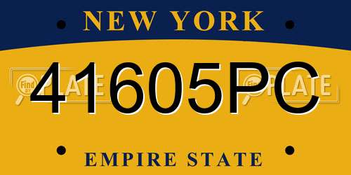 41605PC New York License Plate