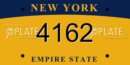 4162 New York License Plate