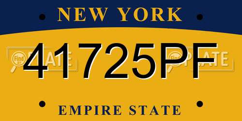 41725PF New York License Plate
