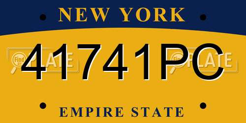 41741PC New York License Plate