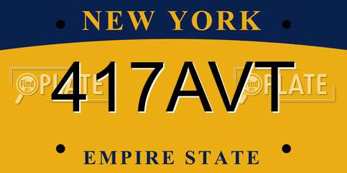 417AVT New York License Plate