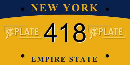 418 New York License Plate