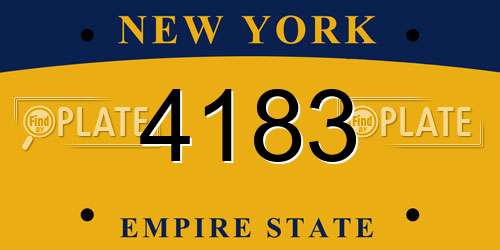4183 New York License Plate