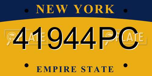 41944PC New York License Plate