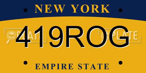 419ROG New York License Plate
