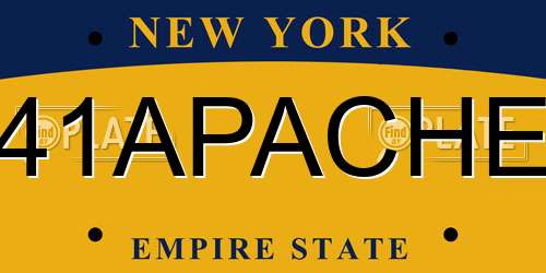 41APACHE New York License Plate