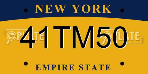 41TM50 New York License Plate