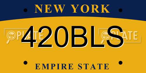 420BLS New York License Plate