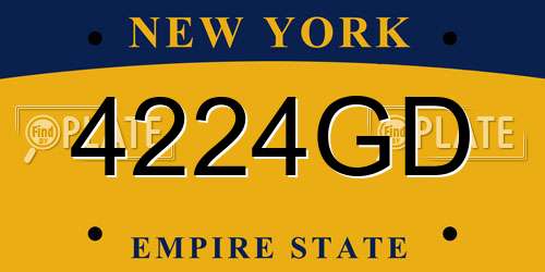 4224GD New York License Plate