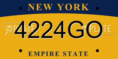 4224GO New York License Plate