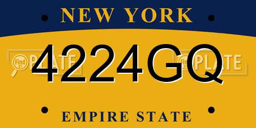 4224GQ New York License Plate